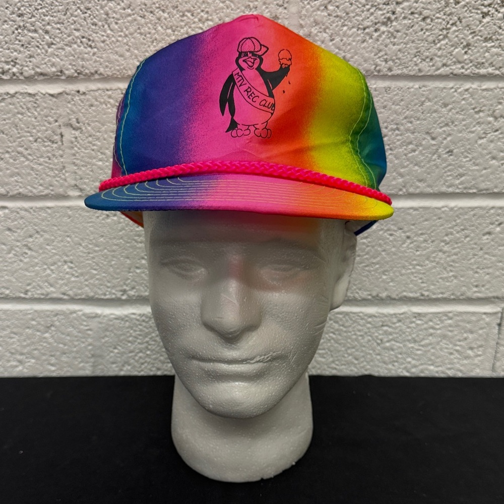 Rainbow Penguin Club Men's Hat MTV Rec Club 90’s adjustable back cap
